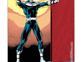 Daredevil #200, pg. 1; pencils, William Johnson; inks, Danny Bulanadi; Redemption splash page, Denny O&rsquo;Neil writer, Bullseye