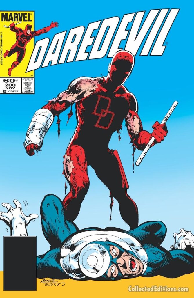 Daredevil #200 cover; pencils, John Byrne; inks, Terry Austin; Bullseye