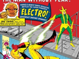 Daredevil #2 cover; pencils, Jack Kirby; inks, Vince Colletta; Electro, the Thing