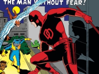 Daredevil #10 cover; pencils and inks, Wally Wood; the Ani-Men, Bird-Man, Ape-Man, Frog-Man