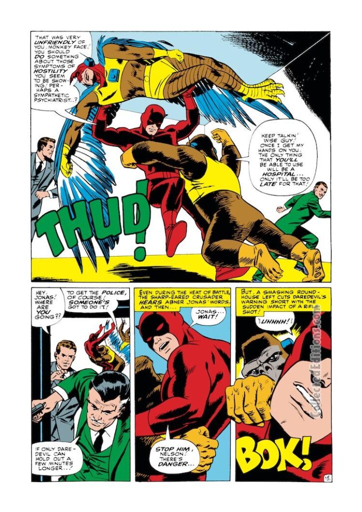 Daredevil #11, pg. 15; pencils, Bob Powell; inks, Wally Wood; Ani-Men, Ape-Man, Bird-Man