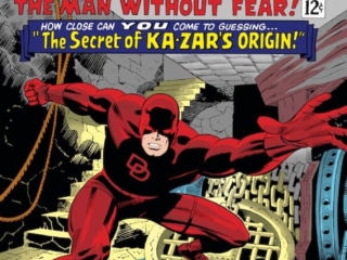 Daredevil #13 cover; pencils, Jack Kirby; inks, John Romita Sr.; The Secret of Ka-Zar's Origin
