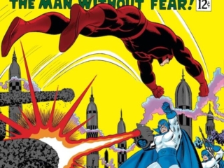 Daredevil #14 cover; pencils, John Romita Sr.; inks, Frank Giacoia. The Plunderer, If This Be Justice