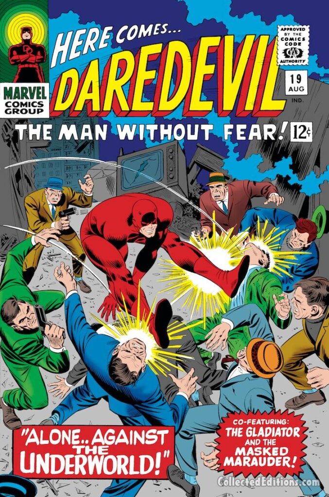 Daredevil #19 cover; pencils, John Romita Sr.; inks, uncredited; Alone Against the Underworld