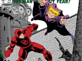 Daredevil #20 cover; pencils, John Romita Sr.; inks, uncredited; The Owl, Verdict is Death