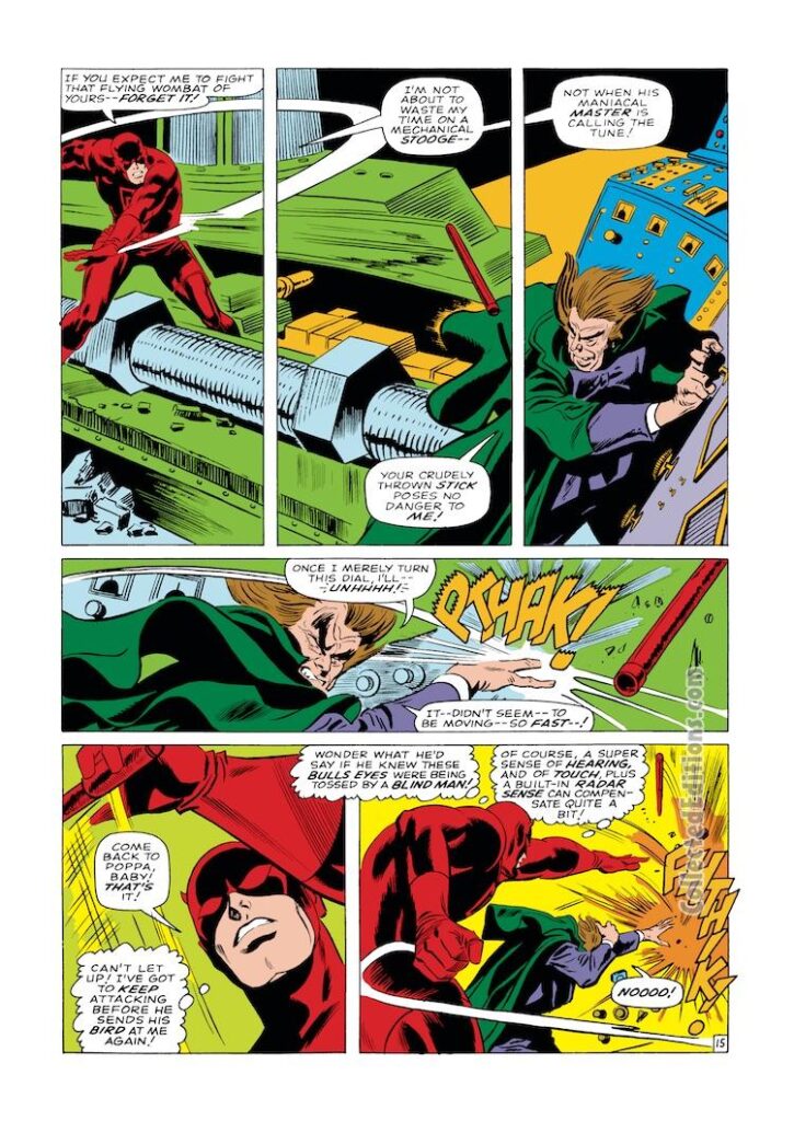 Daredevil #21, pg. 15; pencils, Gene Colan; inks, Dick Ayers, Bill Everett, Frank Giacoia; The Owl, Leyland Owlsley