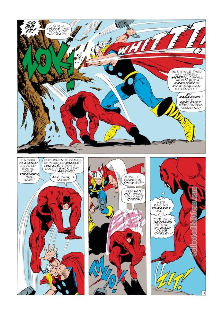 Daredevil #30, pg. 16; pencils, Gene Colan; inks, John Tartaglione; Thor