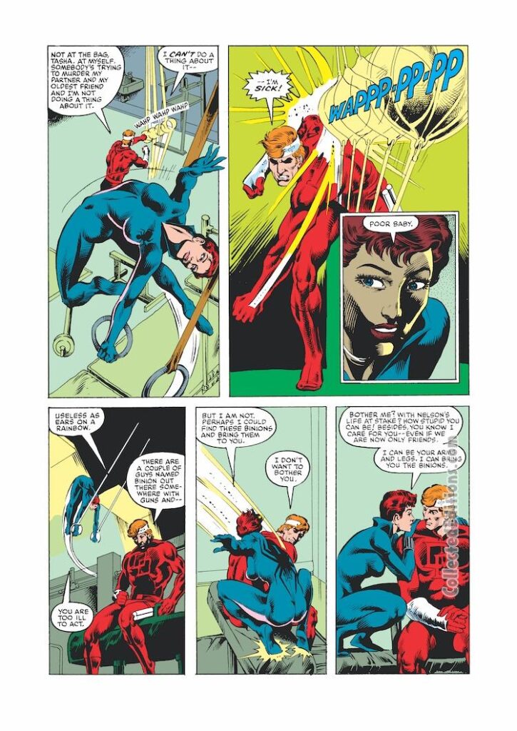 Daredevil #201, pg. 7; pencils, William Johnson; inks, Danny Bulanadi; Matt Murdock, Black Widow, Natasha Romanoff