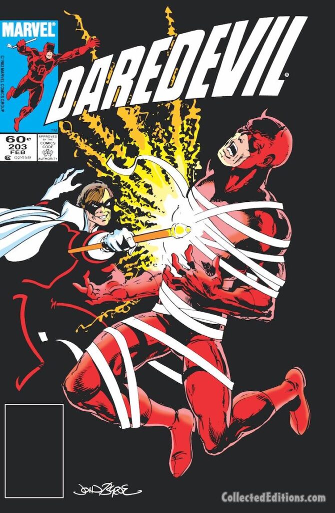 Daredevil #203 cover; pencils and inks, John Byrne; Trump