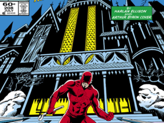 Daredevil #208 cover; pencils, David Mazzucchelli; inks, Bob Wiacek; Matt Murdock, by Harlan Ellison and Arthur Byron Cover