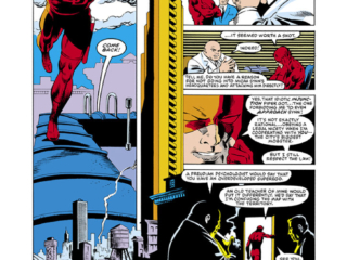 Daredevil #213, pg. 13; pencils, David Mazzucchelli; inks, Danny Bulanadi; Matt Murdock, Kingpin, Wilson Fisk