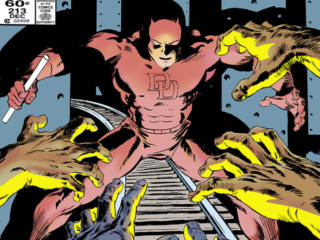 Daredevil #213 cover; pencils and inks, David Mazzucchelli; Matt Murdock