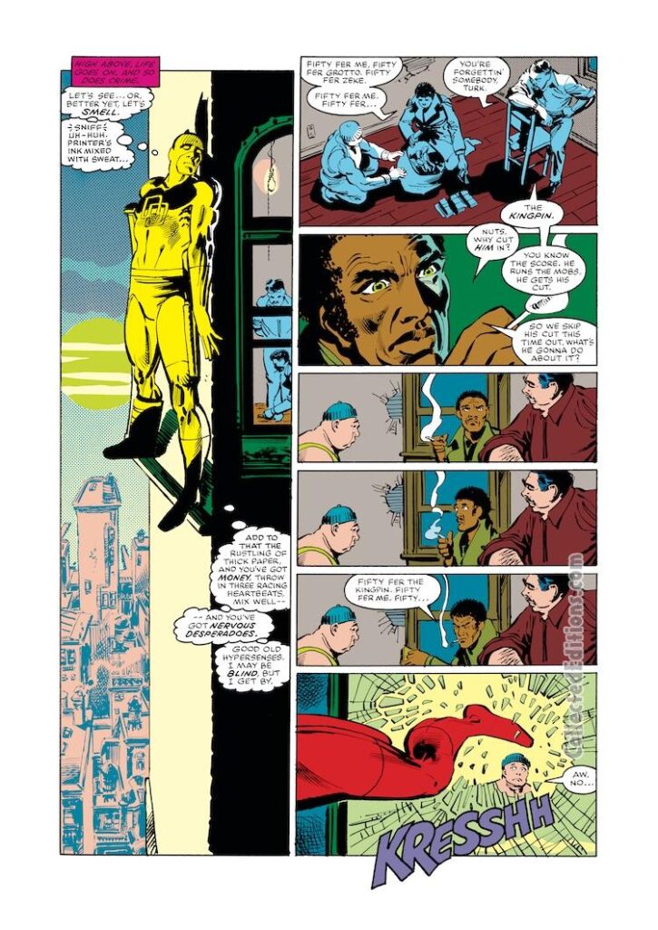 Daredevil #180, pg. 2; pencils, Frank Miller; inks, Klaus Janson; Matt Murdock, Turk, Grotto, Zeke