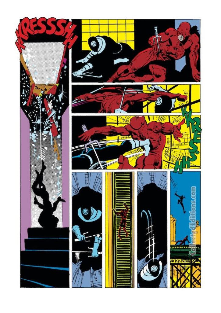 Daredevil #181, pg. 32; pencils, Frank Miller; inks, Klaus Janson; Elektra versus Bullseye, Death of