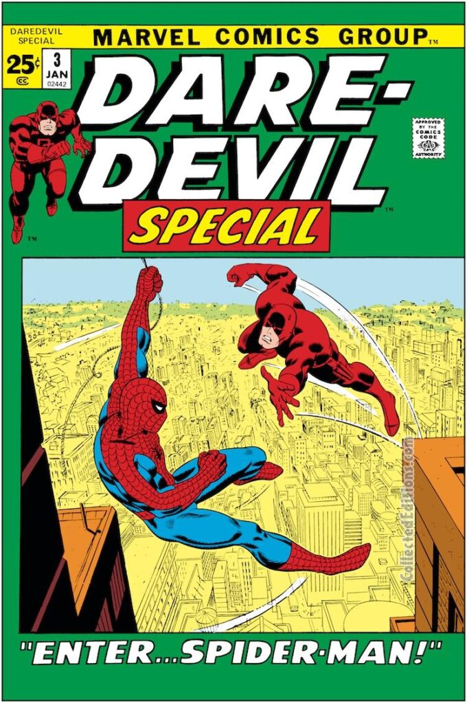 Daredevil Annual #3 cover; pencils, John Romita Sr.; inks, Frank Giacoia; Spider-Man