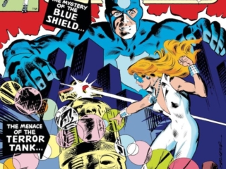 Dazzler #5 cover; pencils, Ed Hannigan; inks, Frank Springer Dazzler #5 cover; pencils, Ed Hannigan; The Blue Shield/Terror Tank