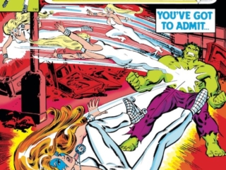Dazzler #7 cover; pencils and inks, Frank Springer Dazzler #7 cover; pencils and inks, Frank Springer; Incredible Hulk
