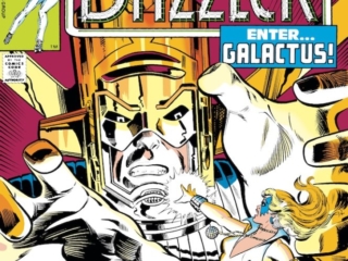 Dazzler #10 cover; pencils, Frank Springer; inks, Vince Colletta Dazzler #10 cover; pencils, Frank Springer; Galactus