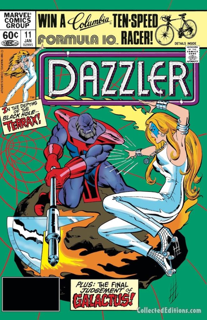 Dazzler #11 cover; pencils, Frank Springer; inks, Vince Colletta; Terrax
