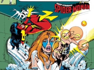 Dazzler #15 cover; pencils and inks, Bill Sienkiewicz Dazzler #15 cover; pencils and inks, Bill Sienkiewicz; Spider-Woman, Jessica Drew