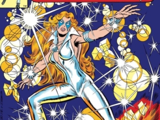 Dazzler #20 cover; pencils and inks, John Romita Jr. Dazzler #20 cover; pencils and inks, John Romita Jr., Disco Dazzler, disco ball, mutant light powers