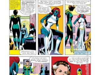 Dazzler #22, pg. 10; pencils, Frank Springer; inks, Vince Colletta Dazzler #22, pg. 10; pencils, Frank Springer; inks, Vince Colletta; Rogue, Mystique, Destiny, Sisterhood of Evil Mutants; Ken Barnett