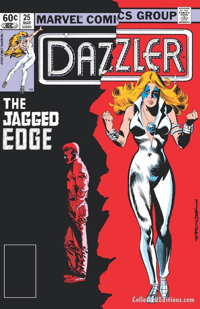 Dazzler #25 cover; pencils and inks, Frank Springer; The Jagged Edge