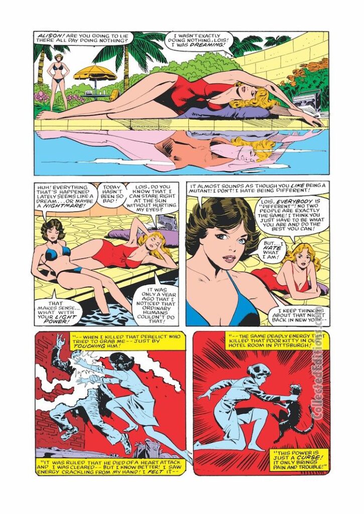 Dazzler #29, pg. 3; pencils, Frank Springer; inks, Vince Colletta; Lois London