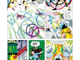 Dazzler #32, pg. 15; pencils, Mark D. Bright; inks, Vince Colletta; Quicksilver; Black Bolt; Moonstone/Karla Sofen/Inhumans
