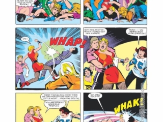 Dazzler #35, pg. 21; pencils, Frank Springer; inks, Vince Colletta; Racine Ramjets roller derby