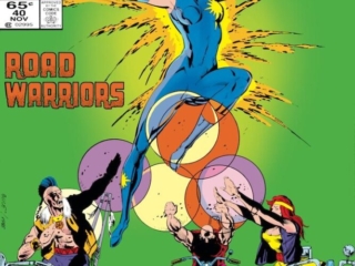 Dazzler #40 cover; pencils and inks, Jackson Guice; Road Warriors, The Outriders, Chunk, Mama, Stomper