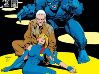 Dazzler #42 cover; pencils, Paul Chadwick; inks, Bill Sienkiewicz; Beast, O.Z. Chase, last issue, Curtain