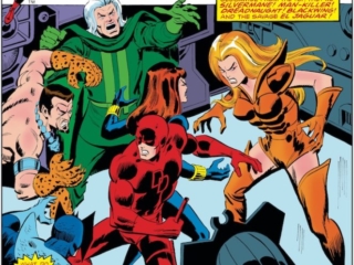 Daredevil #123 cover; pencils and inks, Sal Buscema; Black Widow, Holocaust