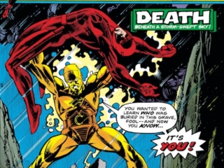 Daredevil #125 cover; pencils, Gil Kane; inks, Klaus Janson; Copperhead, Black Widow