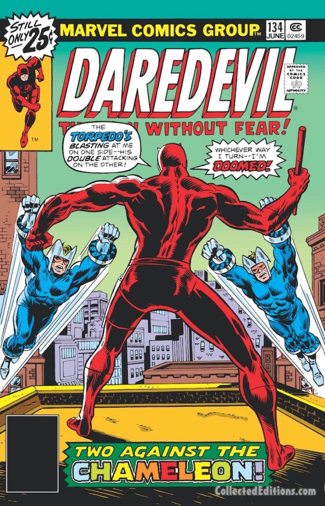 Daredevil #134 cover; pencils, Rich Buckler; Torpedo