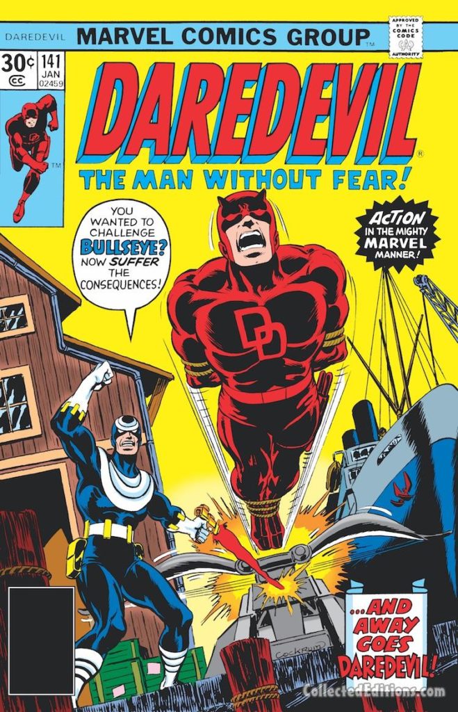 Daredevil #141 cover; pencils and inks, Dave Cockrum; Bullseye