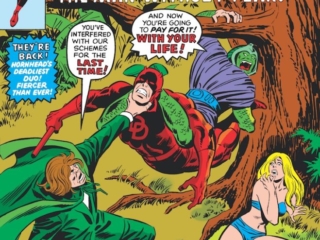 Daredevil #142 cover; pencils, John Buscema; inks, Frank Giacoia; Mr. Hyde/Cobra