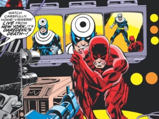 Daredevil #146 cover; pencils, Gil Kane; inks, Dave Cockrum; Bullseye