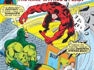 Daredevil #149 cover; pencils, Ron Wilson; the Smasher