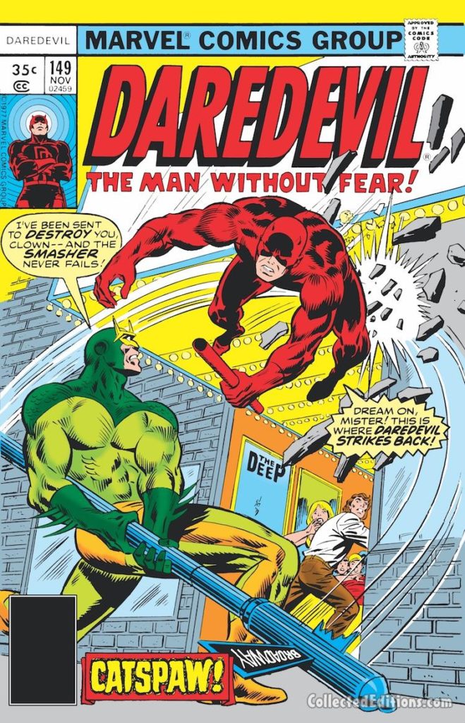 Daredevil #149 cover; pencils, Ron Wilson; the Smasher