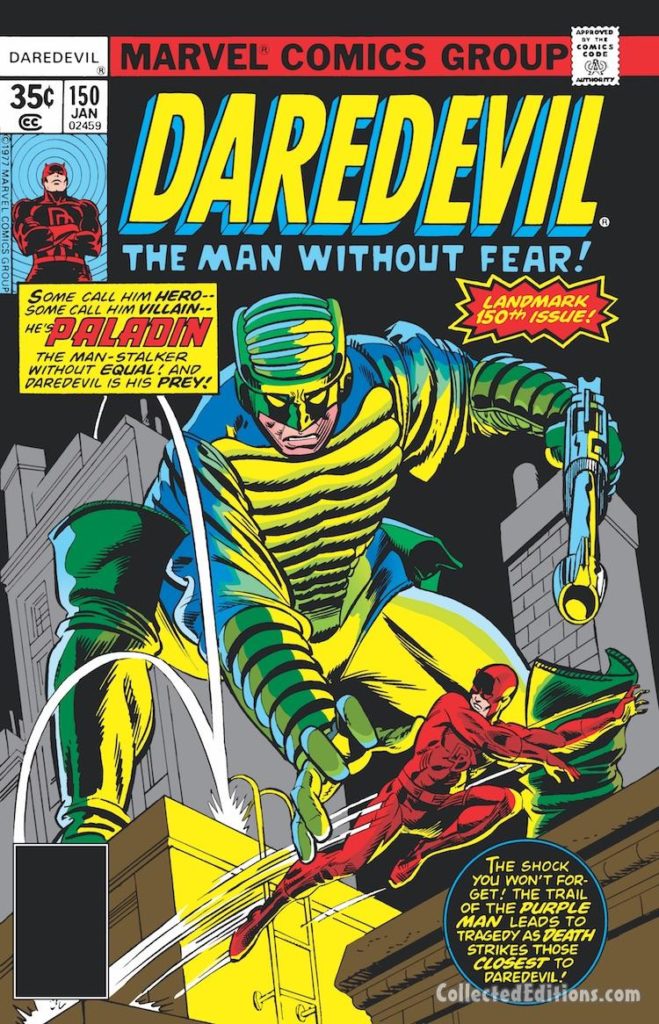 Daredevil #150 cover; pencils, Gil Kane; first appearance of the Paladin