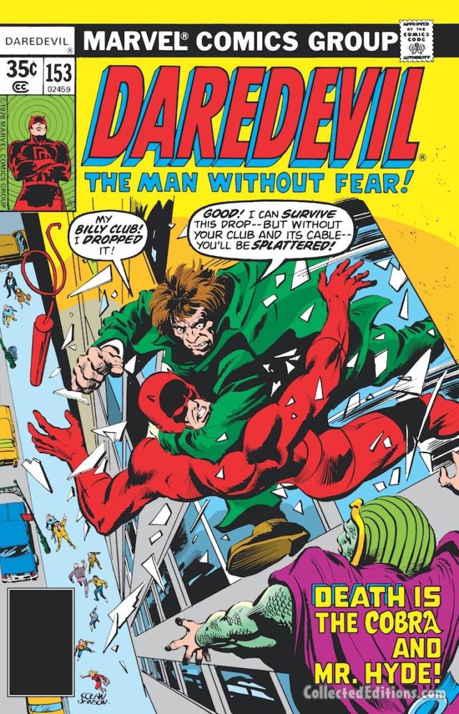 Daredevil #153 cover; pencils, Gene Colan; inks, Klaus Janson; Cobra and Mister Hyde