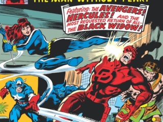 Daredevil #155 cover; pencils, Gene Colan; Avengers/Black Widow/Captain America/Hercules