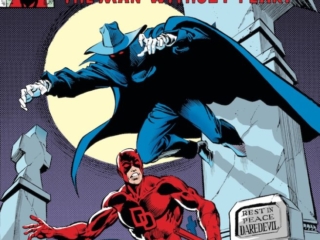 Daredevil #158 cover; layout, Dave Cockrum; pencils, Frank Miller; Deathstalker