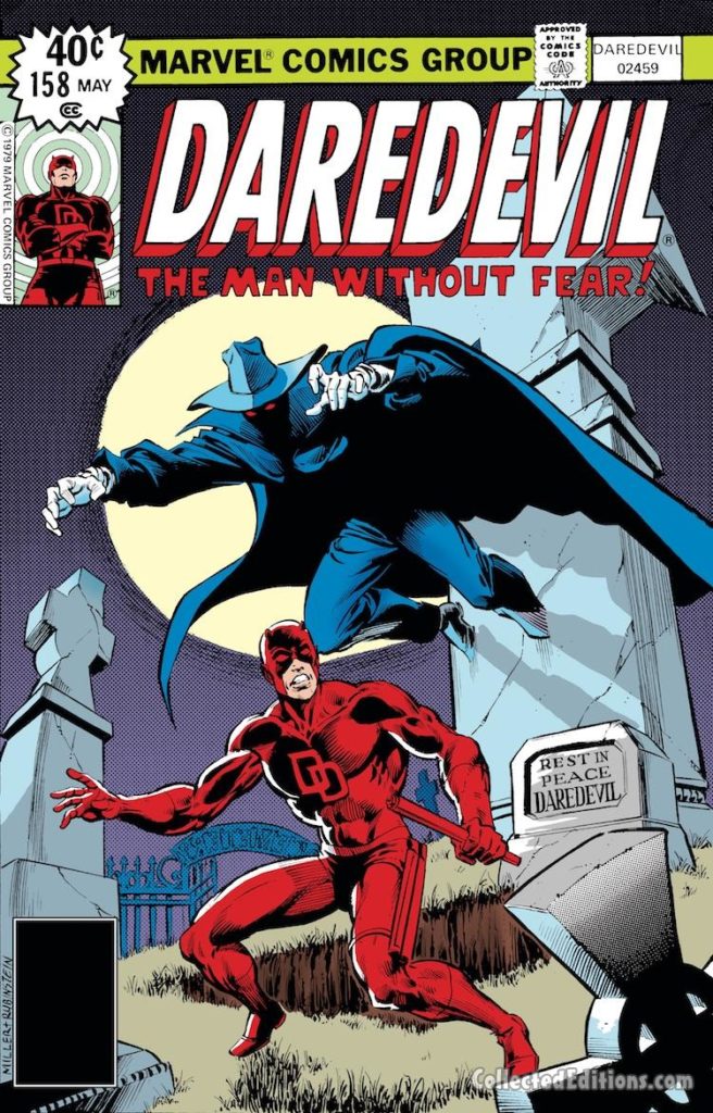 Daredevil #158 cover; layout, Dave Cockrum; pencils, Frank Miller; Deathstalker