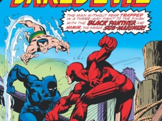 Daredevil Annual #4 cover; pencils, Gil Kane; inks, Klaus Janson; Black Panther/Namor/Sub-Mariner