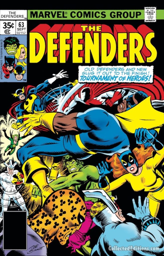 Defenders #63 cover; pencils and inks, Joe Sinnott; Black Goliath/Bill Foster