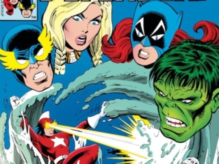 Defenders #65 cover; pencils, Keith Pollard; inks, Terry Austin; Red Guardian