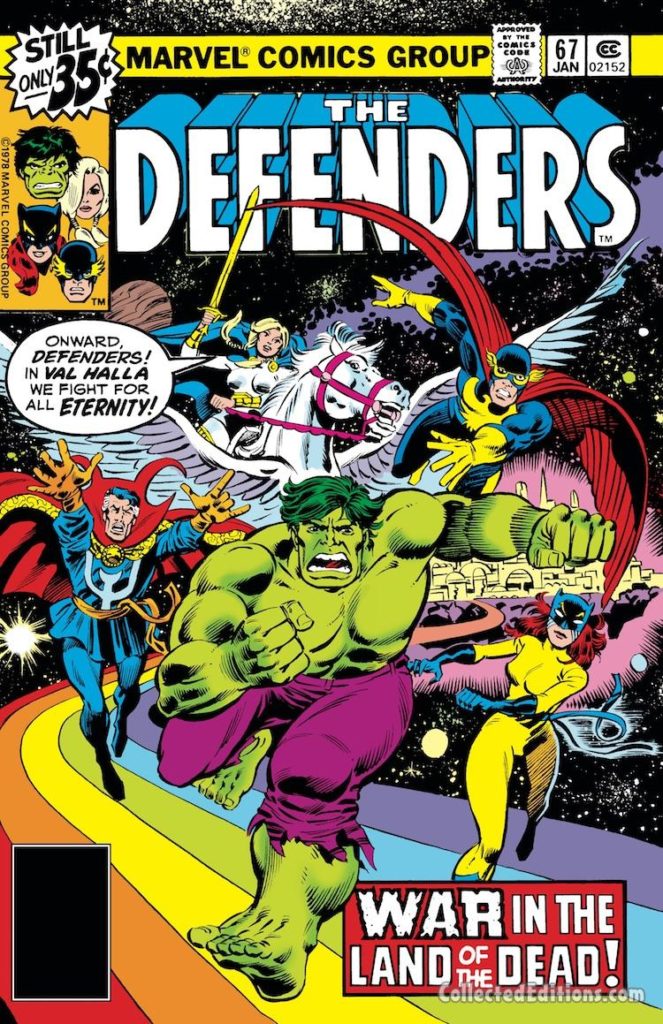 Defenders #67 cover; pencils, Herb Trimpe; inks, Joe Rubinstein