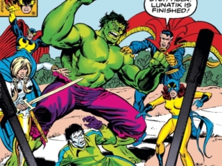 Defenders #70 cover; pencils, Herb Trimpe; inks, Joe Rubinstein; Lunatik